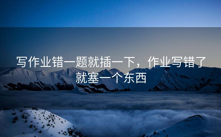 写作业错一题就插一下，作业写错了就塞一个东西