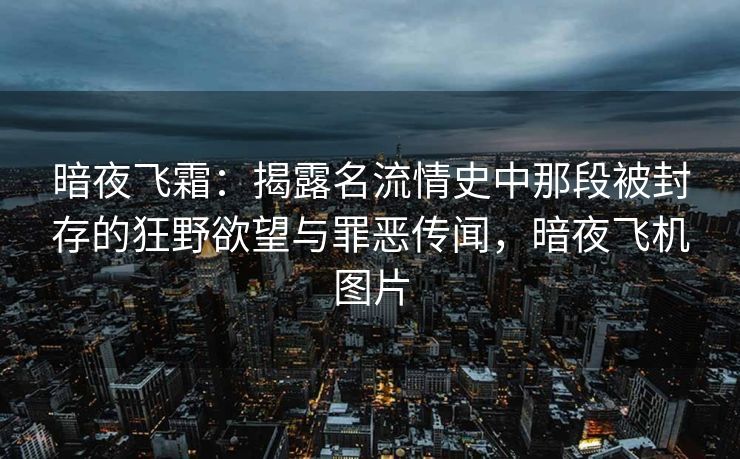 暗夜飞霜：揭露名流情史中那段被封存的狂野欲望与罪恶传闻，暗夜飞机图片
