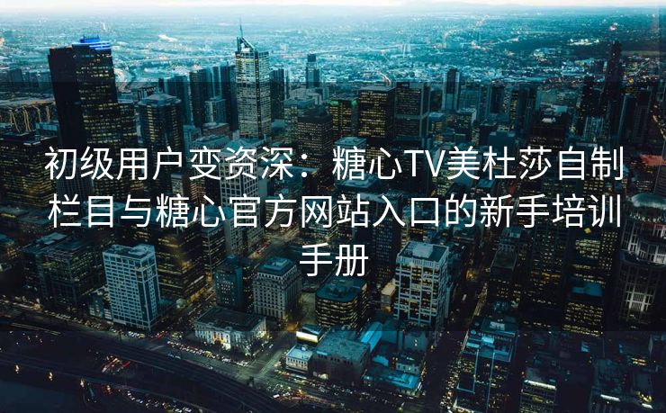 初级用户变资深：糖心TV美杜莎自制栏目与糖心官方网站入口的新手培训手册