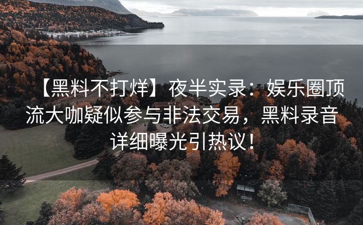 【黑料不打烊】夜半实录：娱乐圈顶流大咖疑似参与非法交易，黑料录音详细曝光引热议！