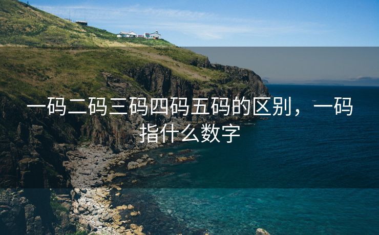 一码二码三码四码五码的区别，一码指什么数字